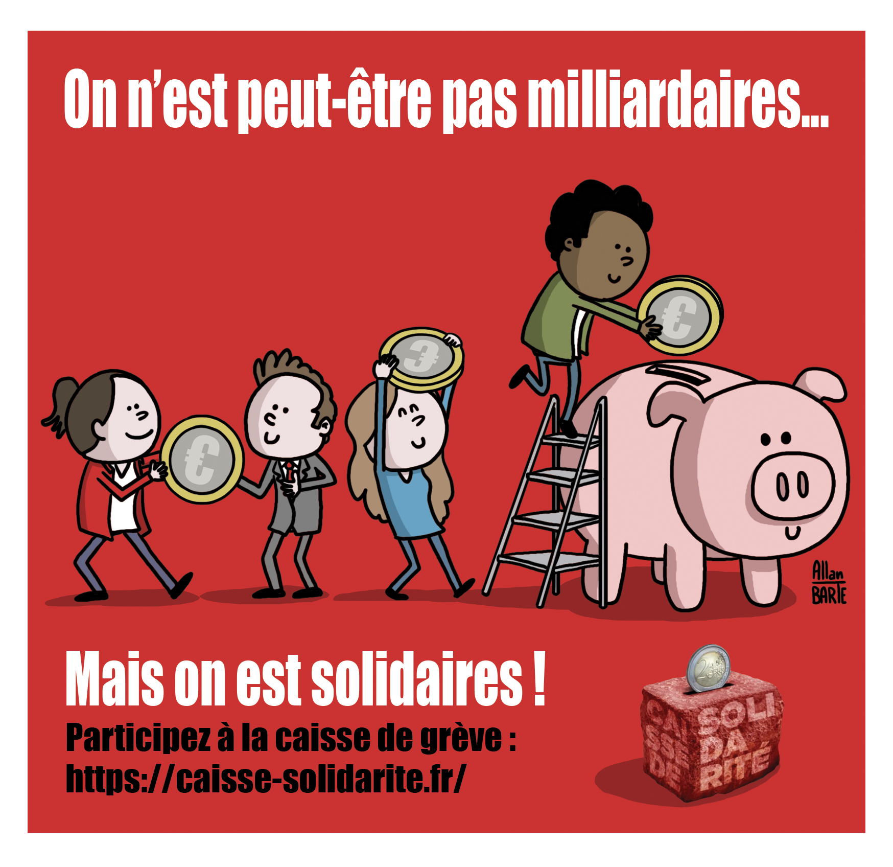 Allan Barte, illustrateur, solidaire des grévistes