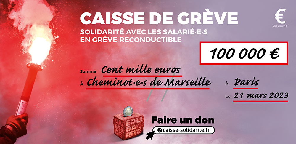 Chèque du versement à SNCF • MARSEILLE (13)