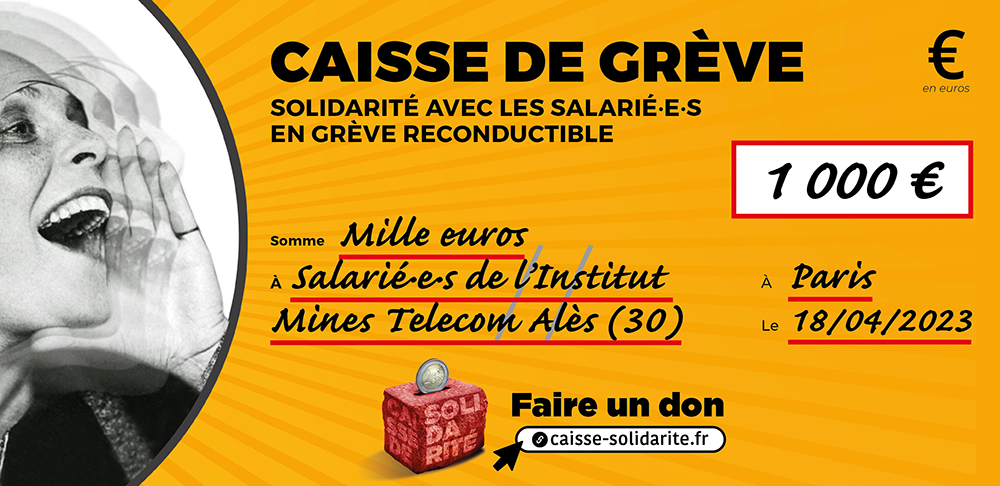 Chèque du versement à ÉNERGIE • IMT ALÈS (30)