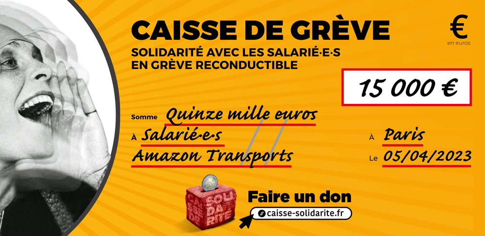 Chèque du versement à AMAZON TRANSPORTS • GIDY (45)