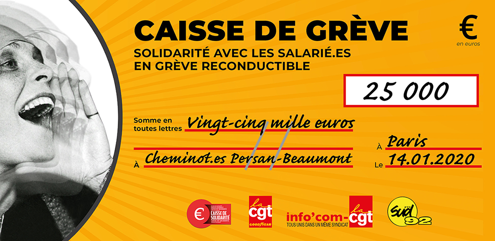 Chèque du versement à SNCF PERSAN-BEAUMONT