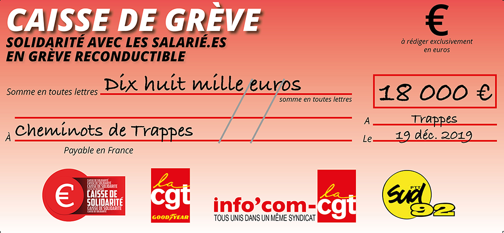 Chèque du versement à SNCF TRAPPES