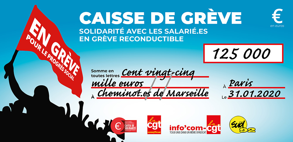 Chèque du versement à SNCF MARSEILLE