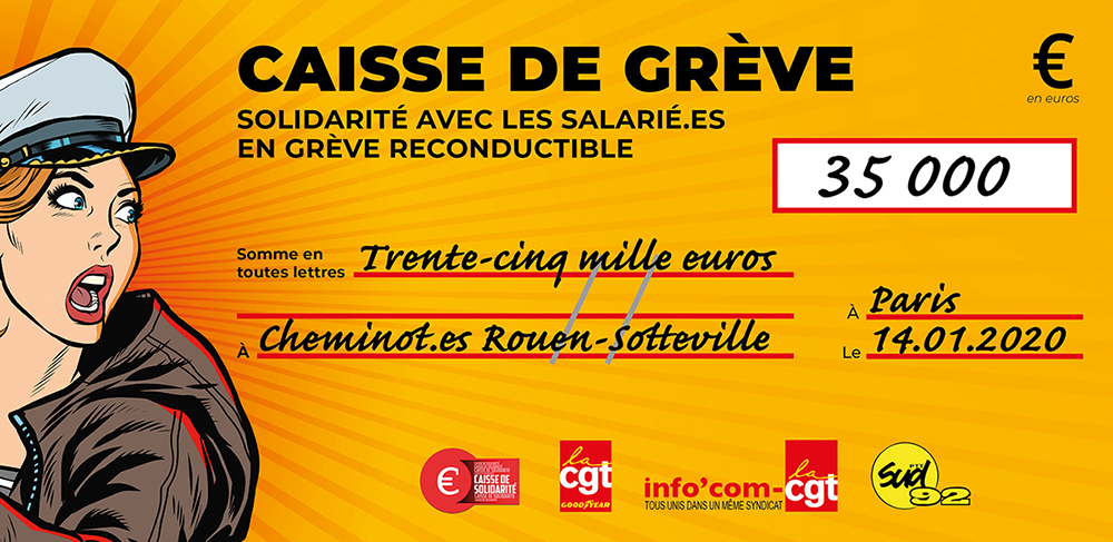 Chèque du versement à SNCF ROUEN-SOTTEVILLE