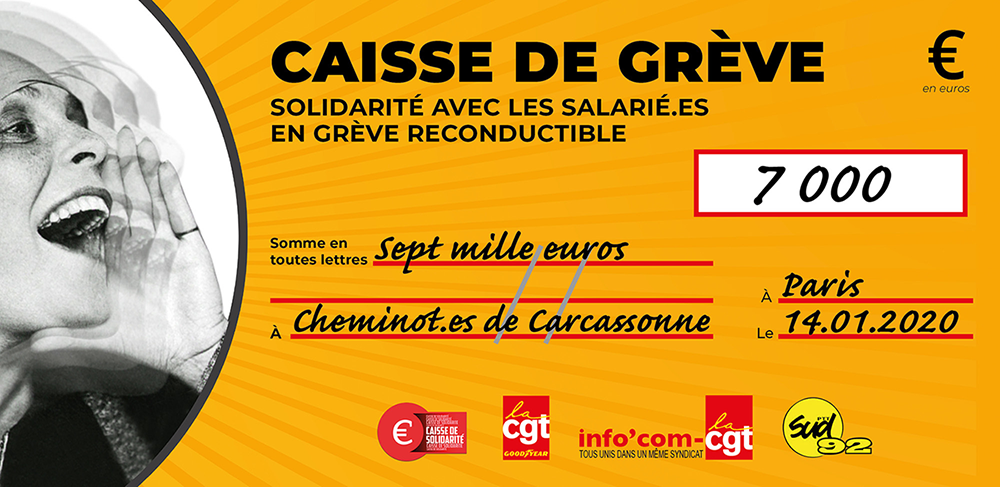Chèque du versement à SNCF CARCASSONNE