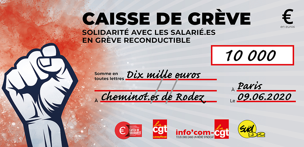 Chèque du versement à SNCF RODEZ