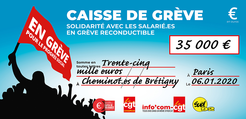 Chèque du versement à SNCF BRETIGNY