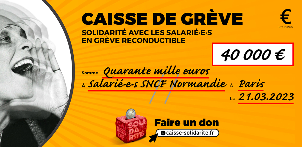 Chèque du versement à SNCF • NORMANDIE
