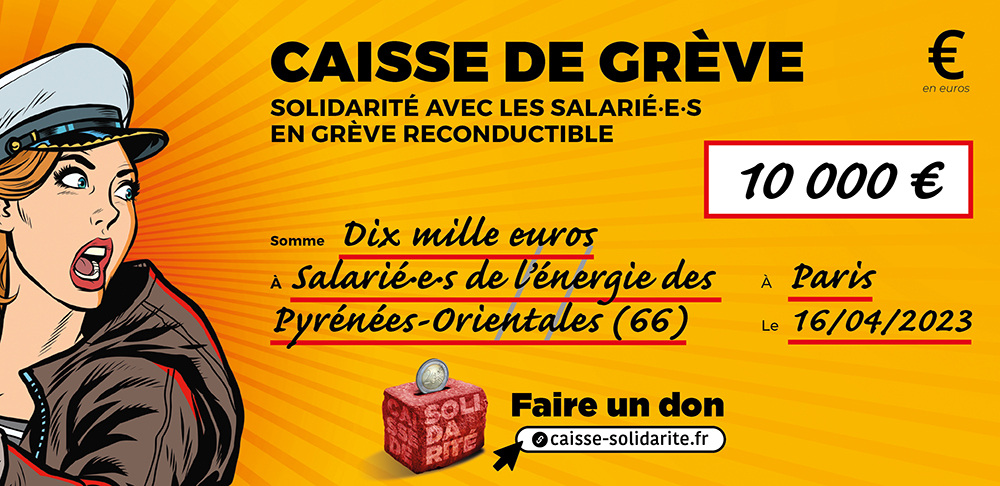 Chèque du versement à ÉNERGIE • PYRÉNÉES-ORIENTALES (66)