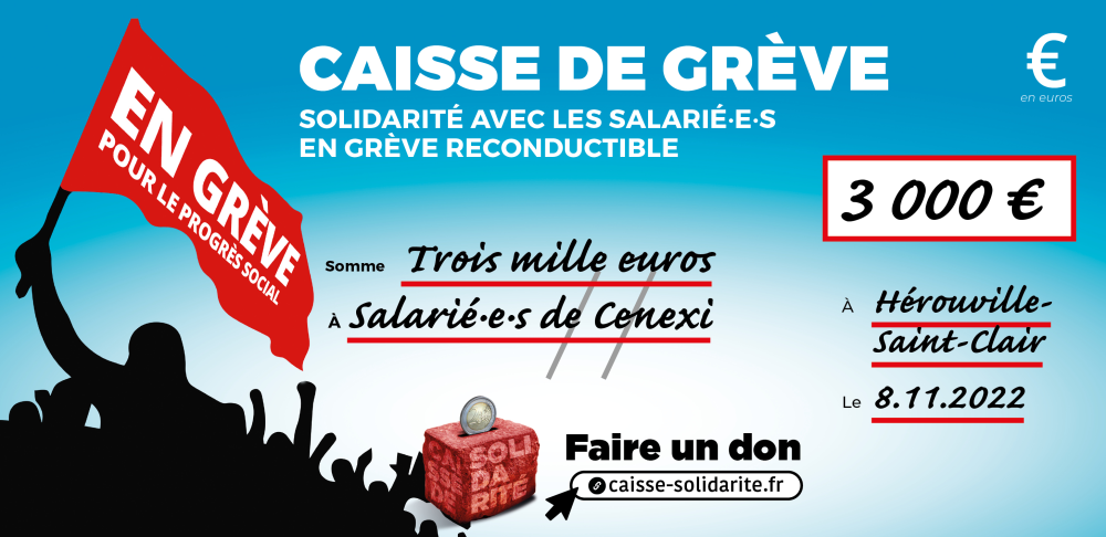 Chèque du versement à CENEXI