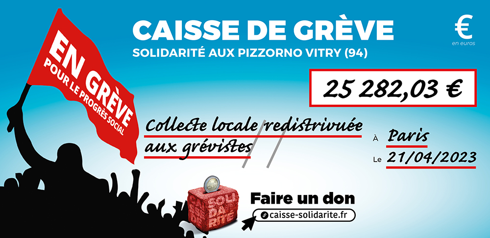 Chèque du versement à ÉBOUEURS • PIZZORNO VITRY (94)