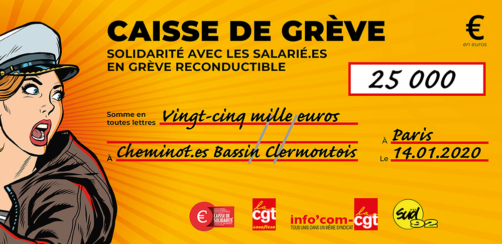 Chèque du versement à SNCF BASSIN CLERMONTOIS UFCM