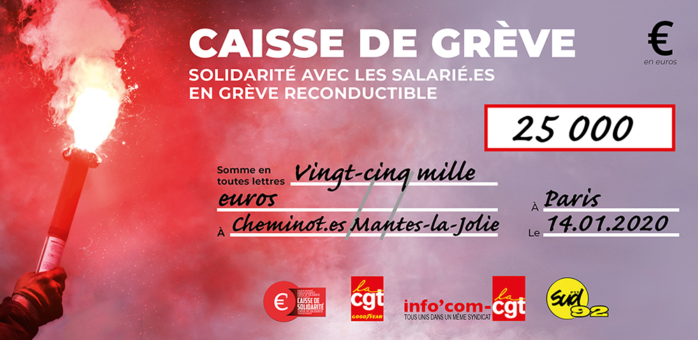 Chèque du versement à SNCF MANTES LA JOLIE