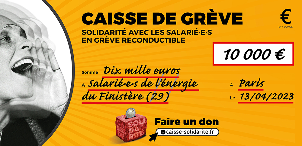 Chèque du versement à ÉNERGIE • FINISTÈRE (29)