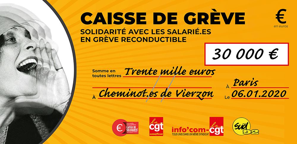 Chèque du versement à SNCF VIERZON