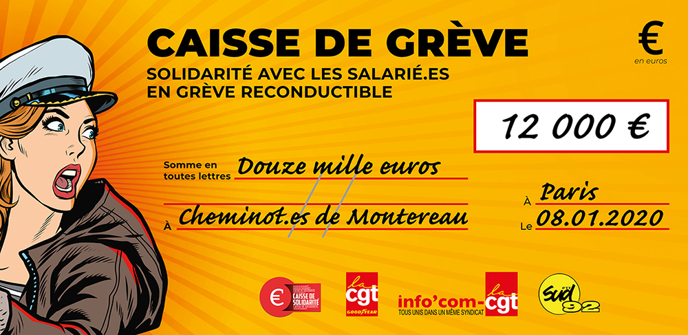 Chèque du versement à SNCF MONTEREAU-SENS