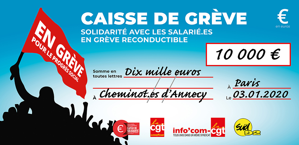 Chèque du versement à SNCF ANNECY