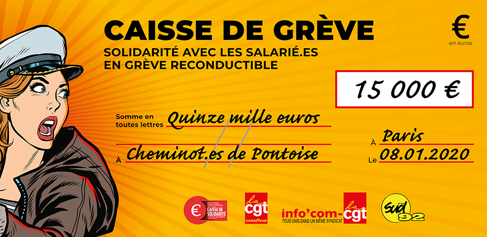 Chèque du versement à SNCF PONTOISE