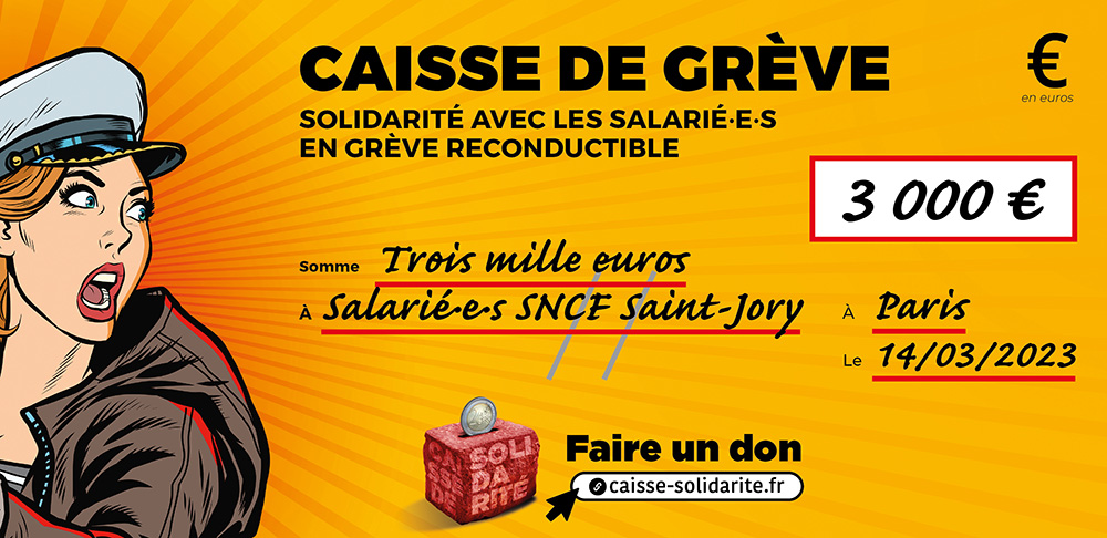 Chèque du versement à SNCF • SAINT-JORY (31)