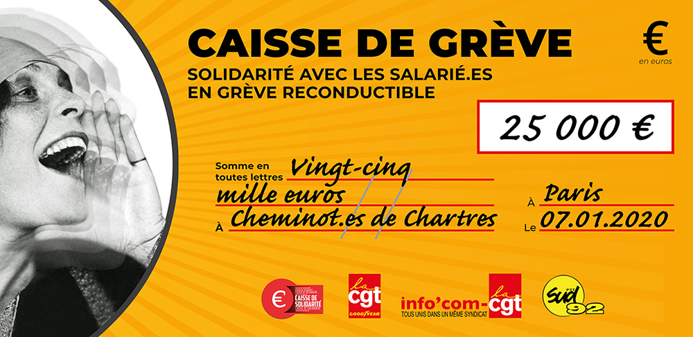 Chèque du versement à SNCF CHARTRES