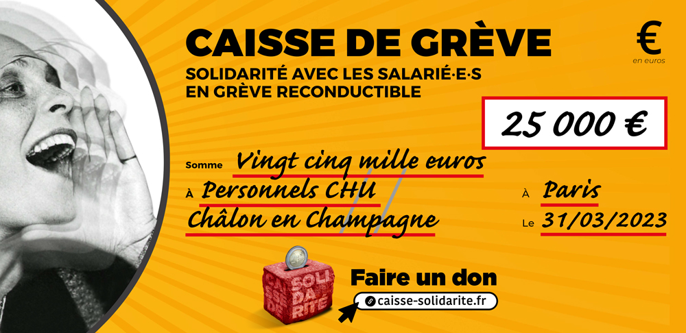 Chèque du versement à HÔPITAL • CHÂLON EN CHAMPAGNE (51)