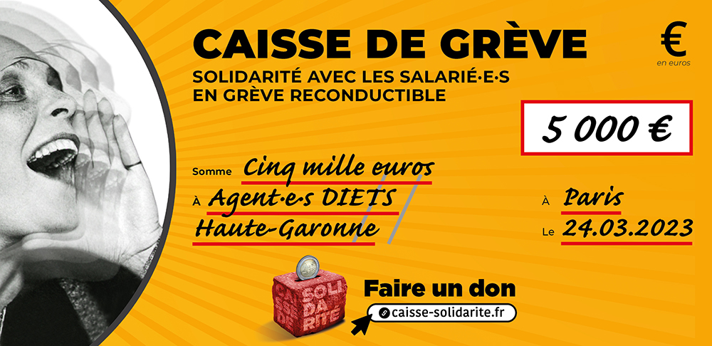 Chèque du versement à DIETS • HAUTE GARONNE