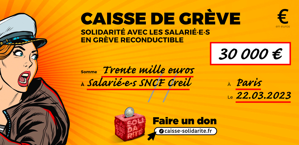 Chèque du versement à SNCF • CREIL (60)
