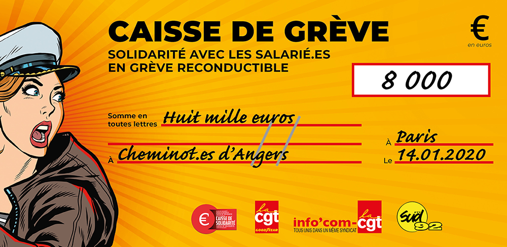 Chèque du versement à SNCF ANGERS