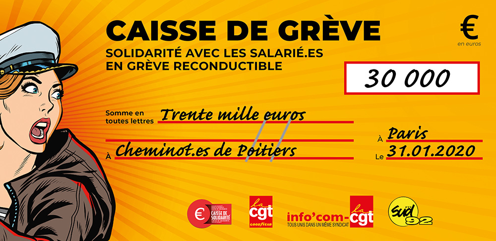 Chèque du versement à SNCF POITIERS