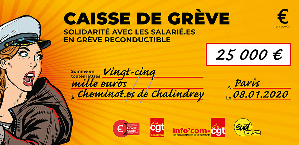 Chèque du versement à SNCF CHALINDREY