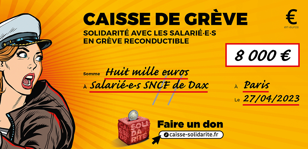 Chèque du versement à SNCF • DAX