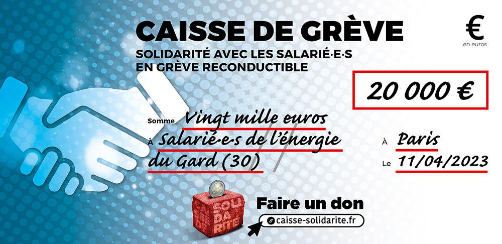 Chèque du versement à ÉNERGIE • GARD (30)