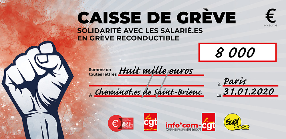 Chèque du versement à SNCF SAINT-BRIEUC
