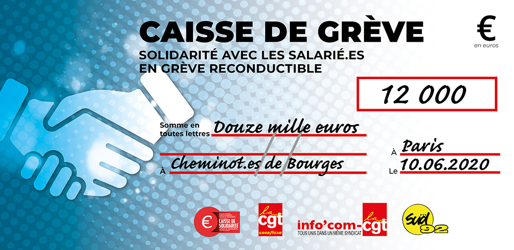 Chèque du versement à SNCF BOURGES