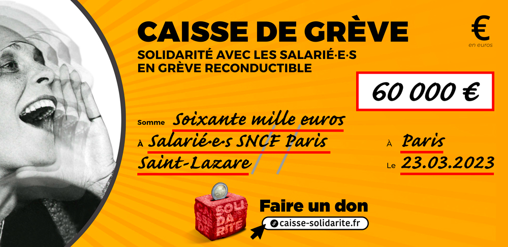 Chèque du versement à SNCF • PARIS SAINT-LAZARE (75)